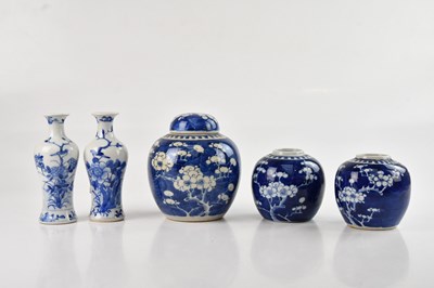Lot 1042 - A Chinese blue and white ginger jar and cover,...
