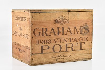 Lot 2443 - PORT; a crate of twelve bottles of Graham's...