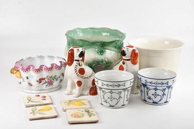 Lot 1344 - A group of ceramics including Staffordshire...