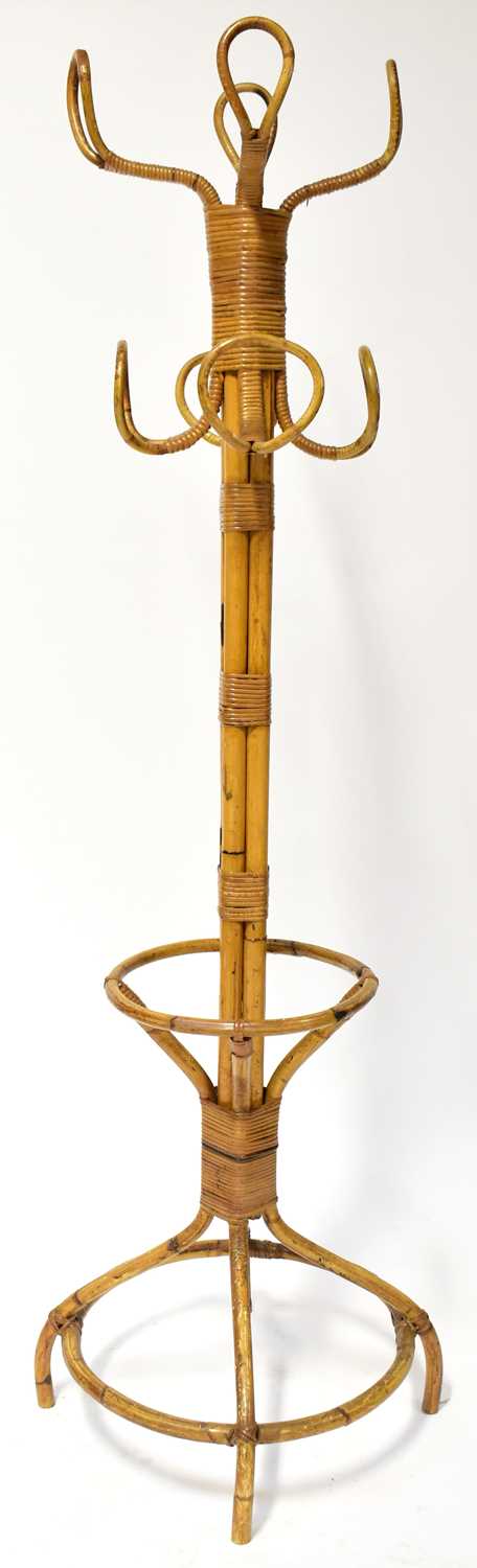 Lot 42 - A 20th century bamboo hat stand, with eight...