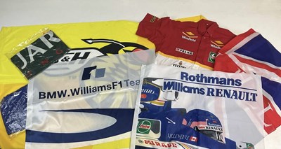 Lot 190 - FORMULA 1; flags and shirts, to include...