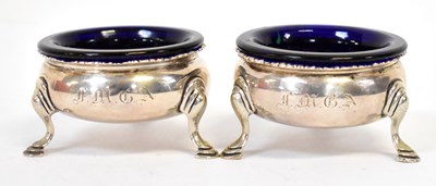 Lot 761 - A pair of George III hallmarked silver salts,...