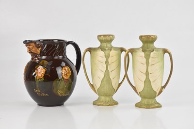 Lot 1292 - ROYAL DOULTON; a Kingsware jug decorated with...