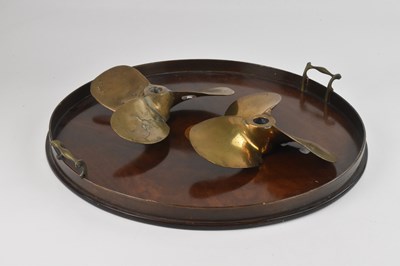 Lot 2186 - An Edwardian mahogany circular butler's tray,...