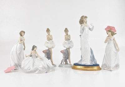 Lot 1203 - LLADRO; six ceramic figures, ‘For a Perfect...