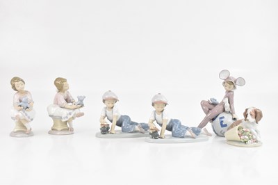 Lot 1206 - LLADRO; five ceramic figures, ‘Best Friend’...