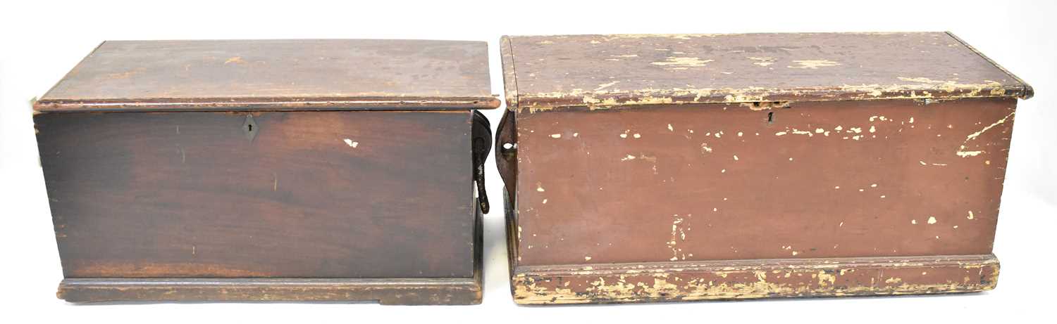 Lot 6 - Two 19th century coffers, one an oak example...