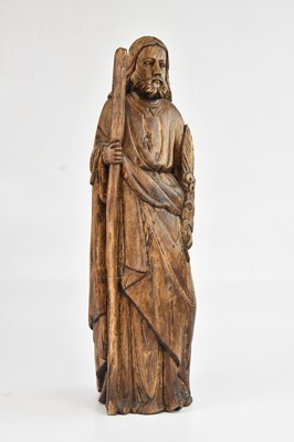 Lot 2235 - A carved figure of a bearded man, height 50cm.