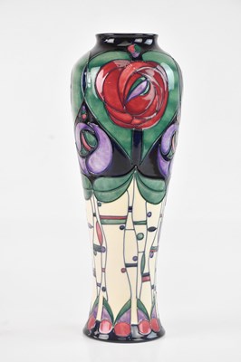 Lot 1298 - MOORCROFT; a 'MacIntosh' pattern vase,...