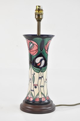 Lot 1299 - MOORCROFT; a 'MacIntosh' pattern lamp,...