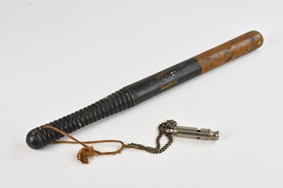 Lot 2236 - A Victorian police truncheon, initialled ‘VR’,...