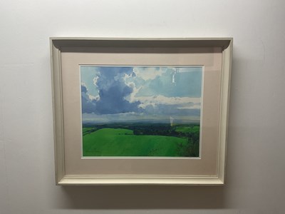 Lot 397 - RICHARD THORN RI SWAC; watercolour, 'Looking...