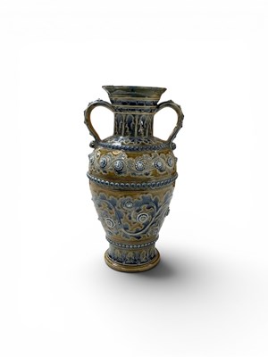 Lot 648 - GEORGE TINWORTH FOR DOULTON LAMBETH; an early...