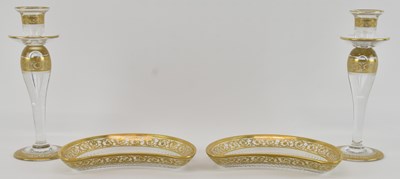Lot 707 - SAINT-LOUIS; a pair of cut crystal glass...