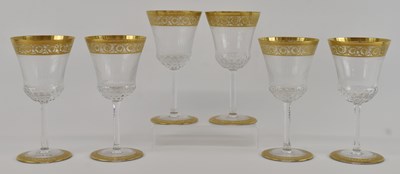 Lot 711 - SAINT-LOUIS; a set of six cut crystal glass...