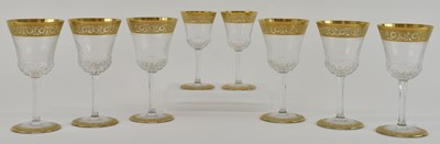 Lot 712 - SAINT-LOUIS; a set of six cut crystal glass...