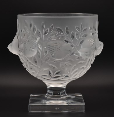 Lot 703 - LALIQUE, FRANCE; a cut frosted crystal glass...