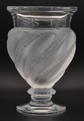Lot 704 - LALIQUE, FRANCE; a cut frosted crystal glass...