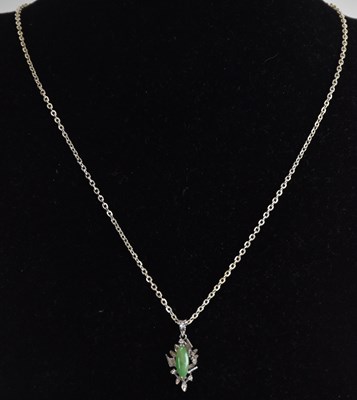 Lot 1379 - An 18ct white gold diamond and small marquise...