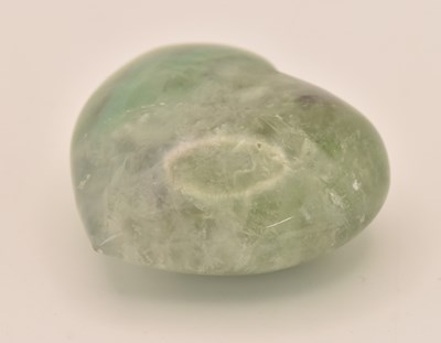 Lot 1431 - A Chinese carved green jade heart pendant, 4 x...
