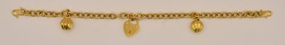 Lot 1487 - A Chinese 22K yellow gold trace link bracelet,...