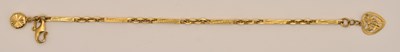 Lot 1491 - A 22K Chinese yellow gold long link bracelet,...