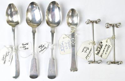 Lot 728 - A mixed lot of hallmarked silver teaspoons,...