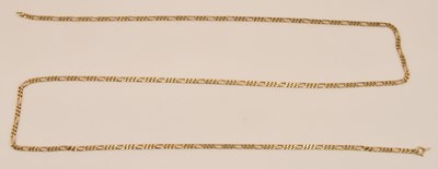 Lot 1362 - A 14ct yellow gold figaro link necklace with...