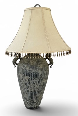 Lot 135 - An ancient Chinese style patinated bronze...