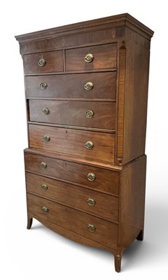 Lot 4 - An early 19th century Georgian mahogany chest...