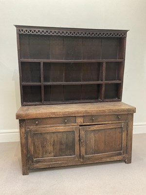 Lot 2006 - A stained pine dresser base with two drawer...