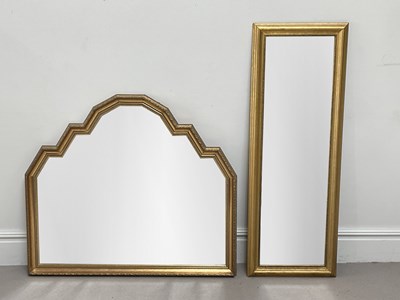 Lot 2078 - Two modern gilt frames wall mirrors including...