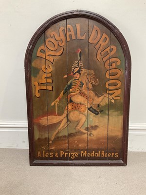 Lot 2182 - THE ROYAL DRAGON; a vintage painted wooden pub...