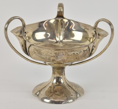 Lot 1107 - An Edwardian hallmarked silver footed tyg bowl,...