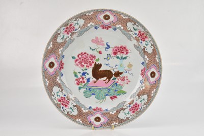 Lot 1017 - A c1800 Chinese Famille Rose porcelain charger,...