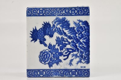 Lot 1110 - A modern Chinese blue and white opium pillow,...