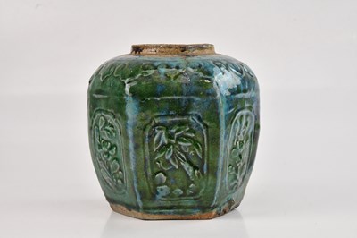 Lot 1105 - A 19th century Chinese Shiwan pottery ginger...