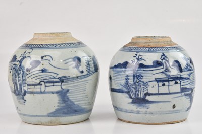 Lot 1100 - Two 19th century Chinese blue and white ginger...