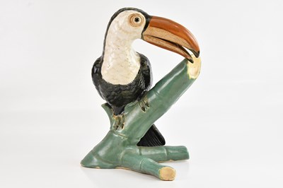 Lot 1265 - A 1930s large Art Deco pottery toucan figure,...