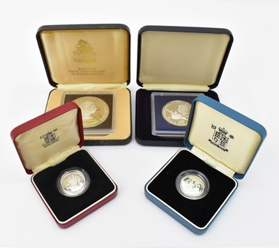 Lot 1630 - Four silver commemorative coins comprising a...