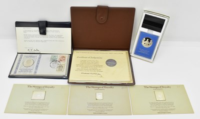 Lot 1628 - Six commemorative silver postal and other...