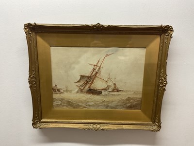 Lot 423 - F J ALDRIDGE; watercolour, sailing out, signed...