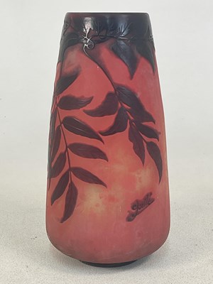 Lot 355 - EMILE GALLE; an Art Nouveau art glass vase...