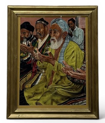 Lot 313 - E T NEWMAN; a modern oil on canvas, four...