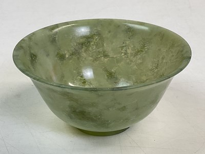 Lot 30 - A Chinese nephrite jade bowl, diameter 10cm,...
