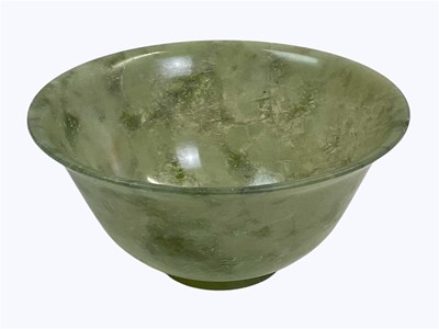 Lot 30 - A Chinese nephrite jade bowl, diameter 10cm,...