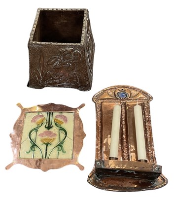 Lot 580 - An early 20th century Arts and Crafts copper...