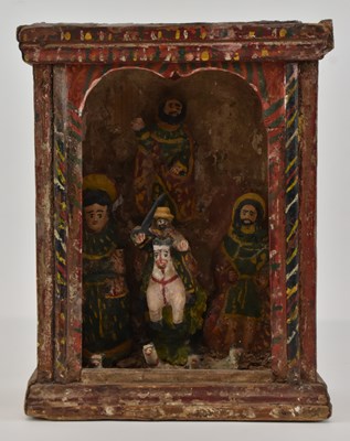 Lot 377 - An early 20th century Peruvian painted carved...
