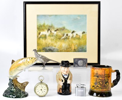 Lot 519 - A sporting lot comprising a Royal Doulton...