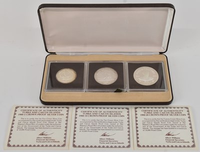 Lot 1623 - A cased silver proof 1980 Turks and Caicos...